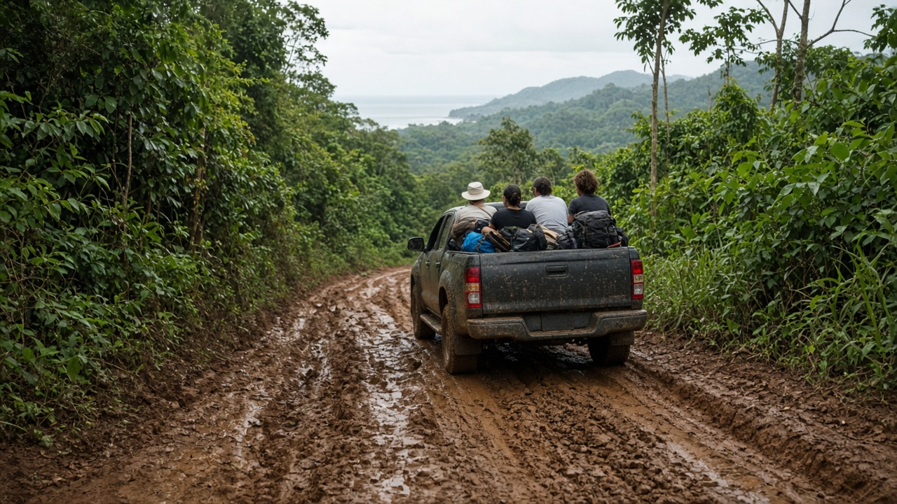 Camino en 4x4 rumbo a la costa de San Blas